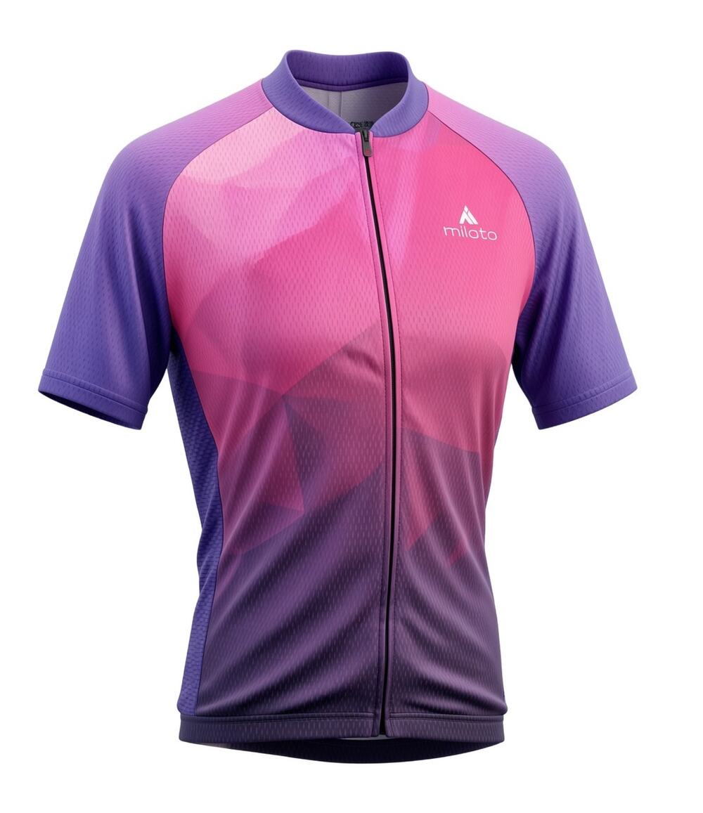 Miloto Women's Cycling Jersey Pink Purple Full Zip Bike Shirt Size S